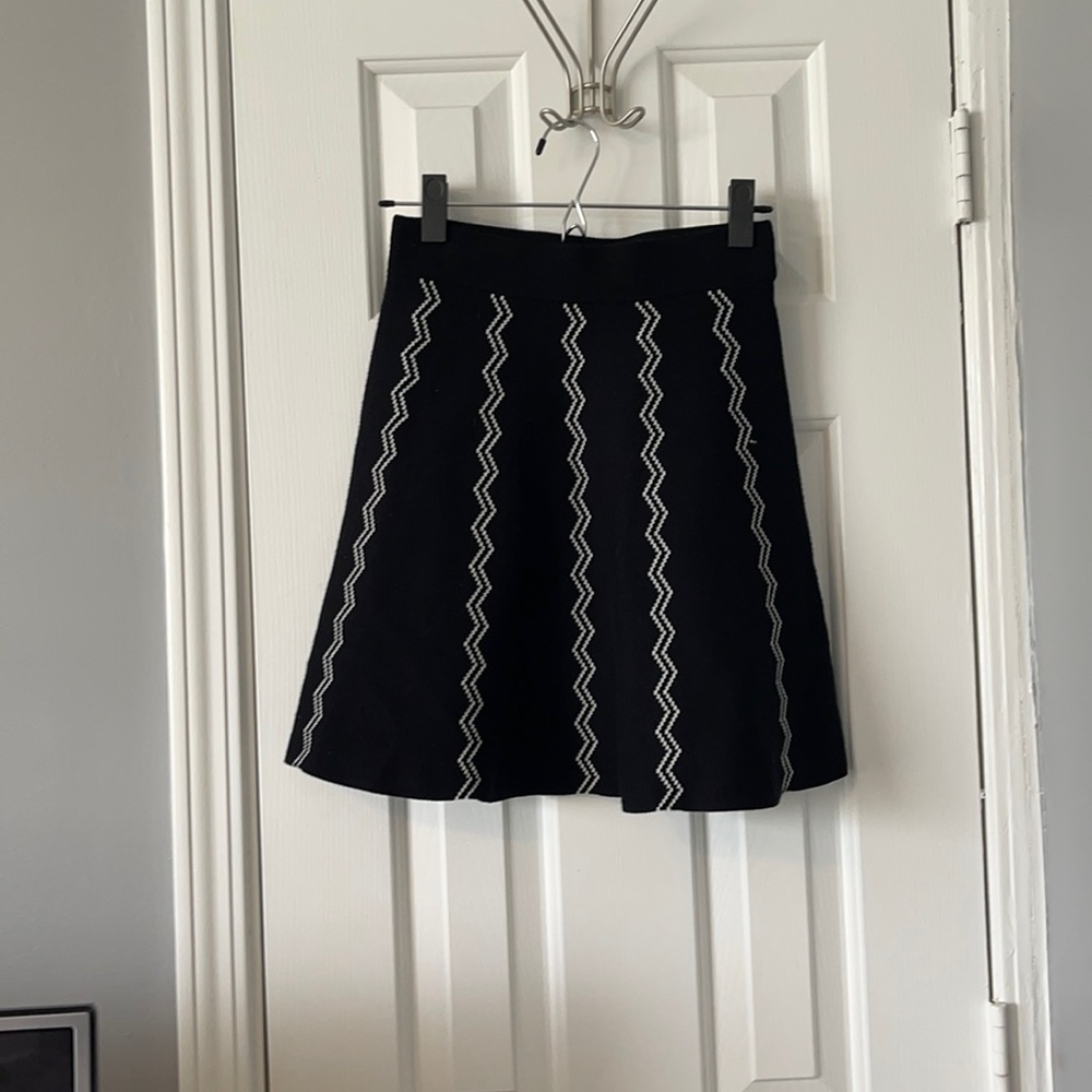 Maje Knit black and white circle skirt